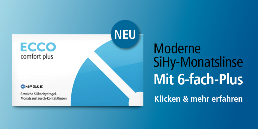 ECCO comfort plus: Monatslinse aus neuestem Silikonhydrogel für lange tägliche Tragezeiten