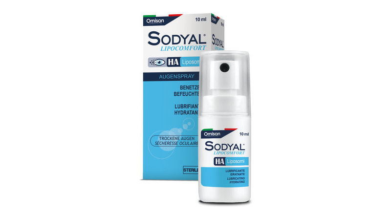 Verpackung SODYAL<sup>®</sup> LIPOCOMFORT: Augenspray für trockene und gereizte Augen