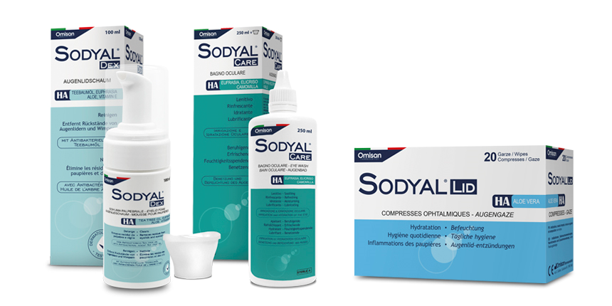 Hochwertige Lidpflege: SODYAL® CARE, SODYAL® DEX und SODYAL® Lid